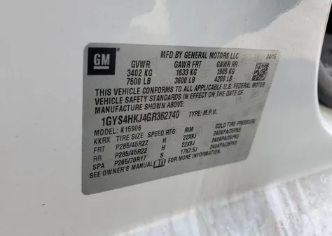 1GYS4HKJ4GR362740